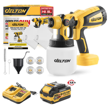 กาพ่นสีไร้สาย (พร้อมแบตเตอรี่) DELTON รุ่น CPS-7790 ULTRAFLEX 20V 4AH_1